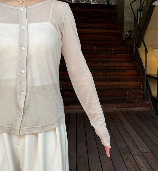  「【WEB限定/セットアイテム】クロスビスチェ&times;シアーカーディガン」|Tシャツ・カットソー|