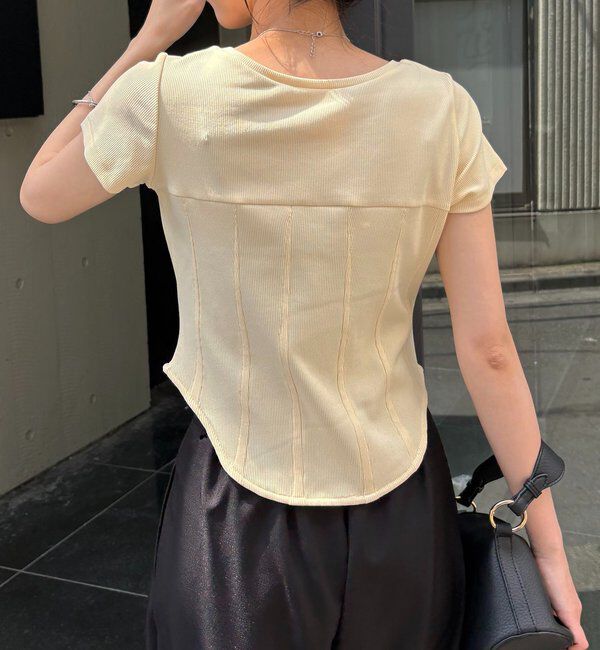  「【新色イエロー・ブラウン】コルセットT」|Tシャツ・カットソー|