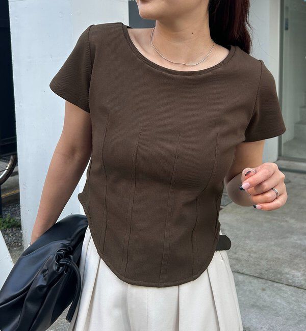  「【新色イエロー・ブラウン】コルセットT」|Tシャツ・カットソー|