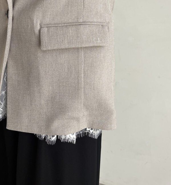  「【防シワ/手洗い可/伸縮性◎】〈C.L〉リネンタッチハーフスリーブジャケット」|ベスト・ジレ|