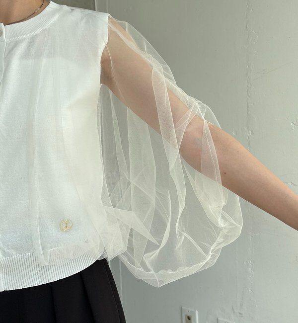  「【二の腕カバー◎】〈C.L〉チュールレイヤードノースリニット」|ニット・セーター|