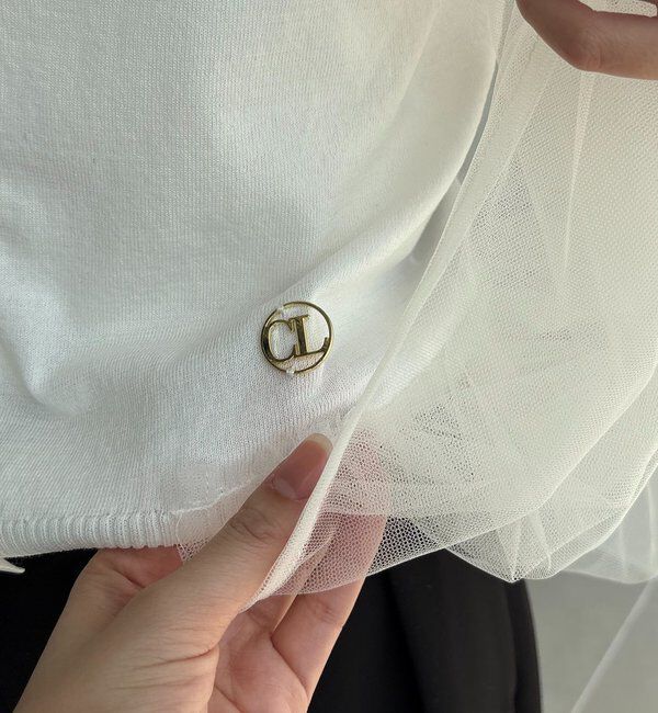  「【二の腕カバー◎】〈C.L〉チュールレイヤードノースリニット」|ニット・セーター|