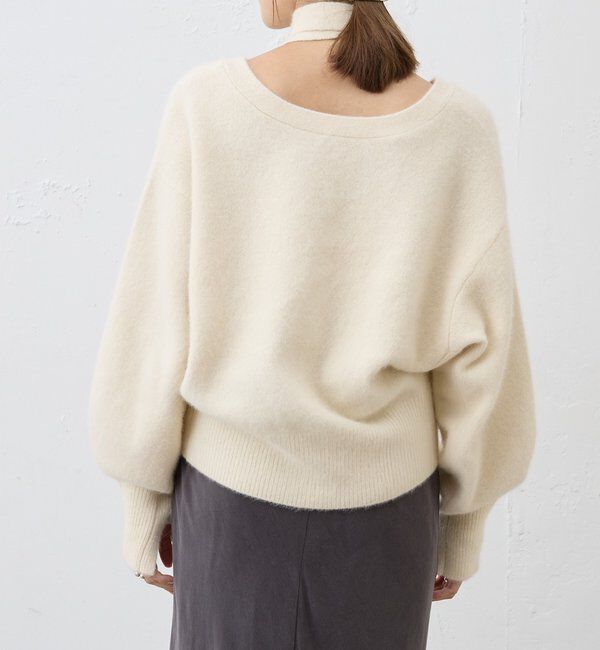  「ファーウールタイ付きカーディガン」|カーディガン|