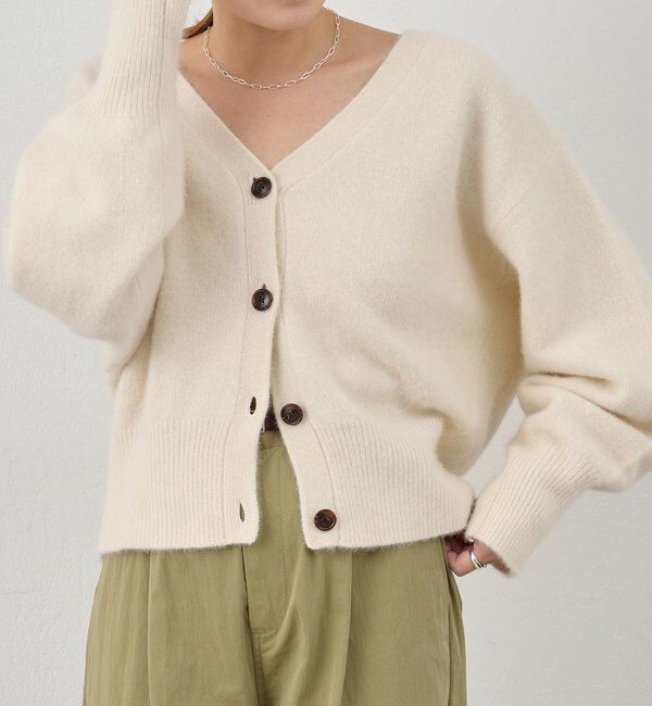  「ファーウールタイ付きカーディガン」|カーディガン|