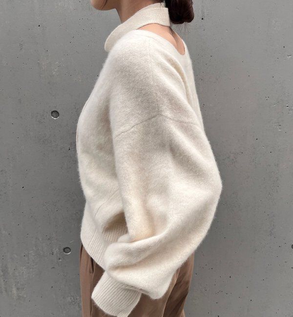  「ファーウールタイ付きカーディガン」|カーディガン|