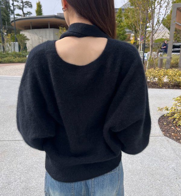  「ファーウールタイ付きカーディガン」|カーディガン|