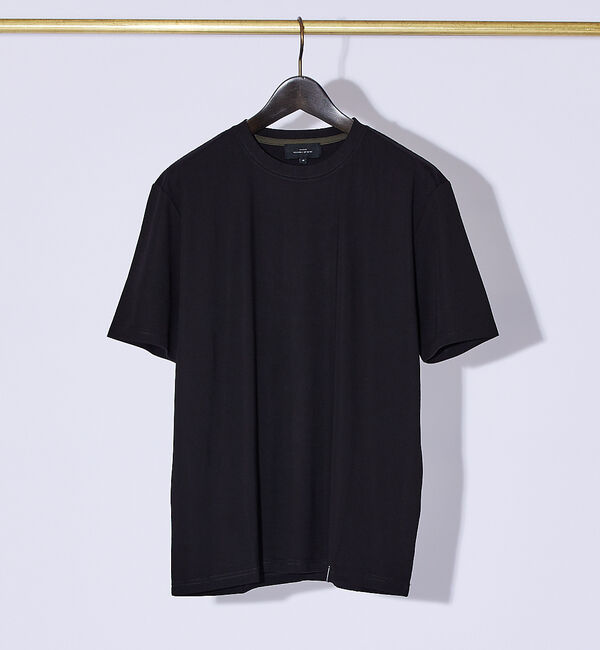 ABAHOUSE「【クルーネック】ストレッチ ポンチ 半袖Tシャツ」|Tシャツ・カットソー|ブラック
