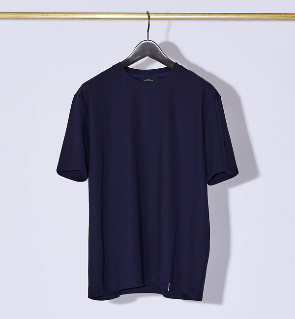 ABAHOUSE「【クルーネック】ストレッチ ポンチ 半袖Tシャツ」|Tシャツ・カットソー|ダークネイビー