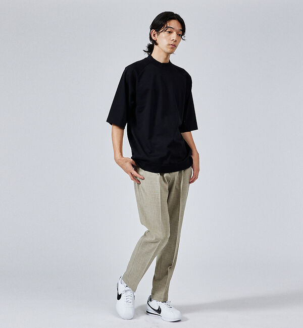 ABAHOUSE「【モックネック】度詰め天竺　ラグランスリーブＴシャツ」|Tシャツ・カットソー|