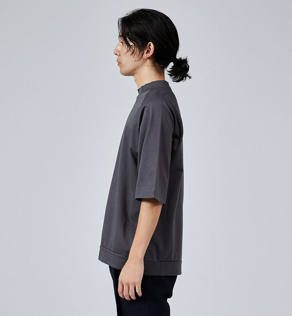 ABAHOUSE「【モックネック】度詰め天竺　ラグランスリーブＴシャツ」|Tシャツ・カットソー|