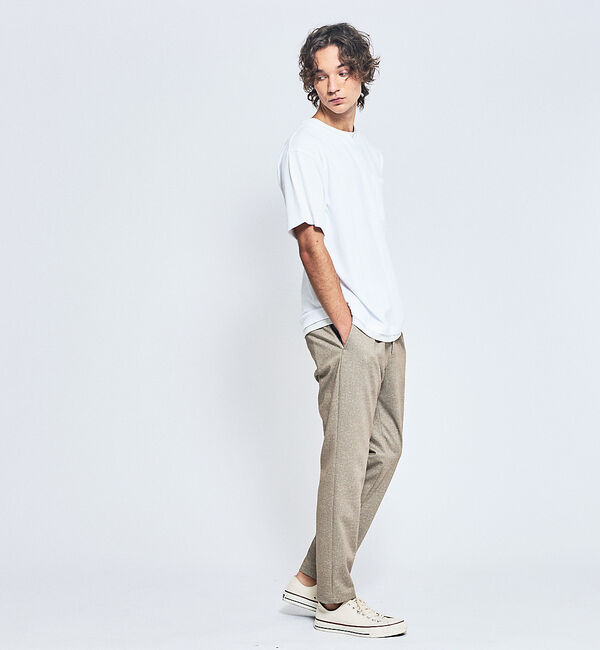 ABAHOUSE「キーネック カノコ半袖Tシャツ / フェイクレイヤード」|Tシャツ・カットソー|