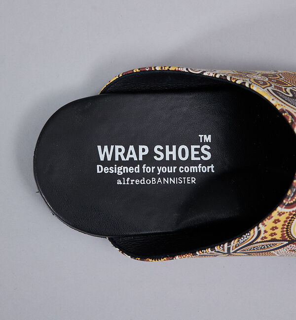 alfredoBANNISTER「【WRAP SHOES】レザー サイドキャビティ ボタニカル柄 スライドサンダル」|サンダル|
