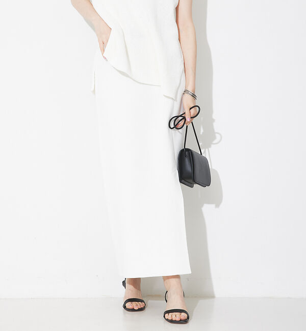 Rouge vif「【セットアップ対応】麻混ニットタイトスカート」|スカート|オフホワイト