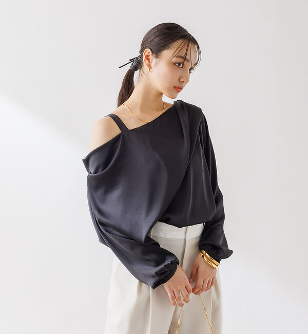 Rouge vif「とろみアシンメトリー2WAYオフショルブラウス」|シャツ・ブラウス|