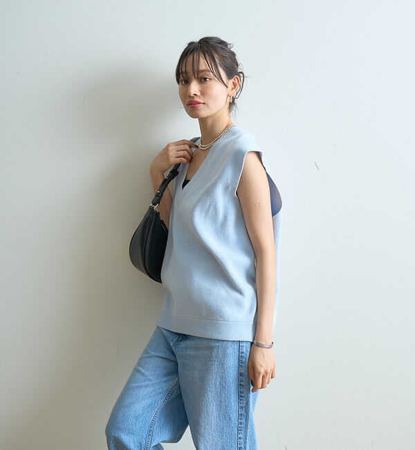 Rouge vif「モールニット片畔ベスト」|ベスト・ジレ|