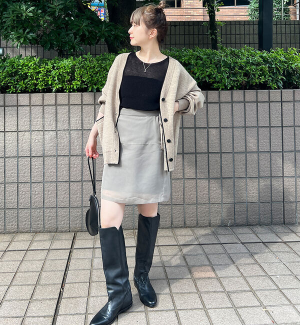 Rouge vif「シアーレイヤードサテンミニスカート」|スカート|