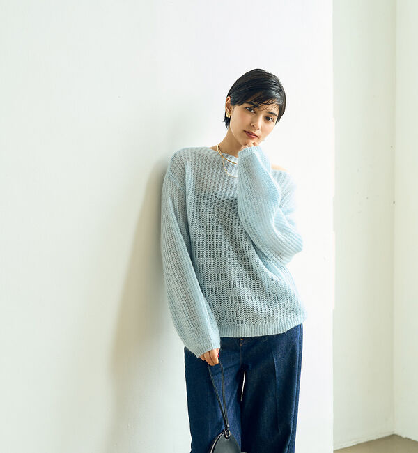 Rouge vif「ラメモヘアシアーパフプルオーバー」|ニット・セーター|