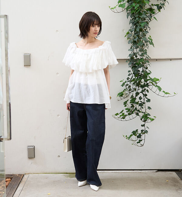 Rouge vif「コットンオフショルバルーンブラウス」|シャツ・ブラウス|