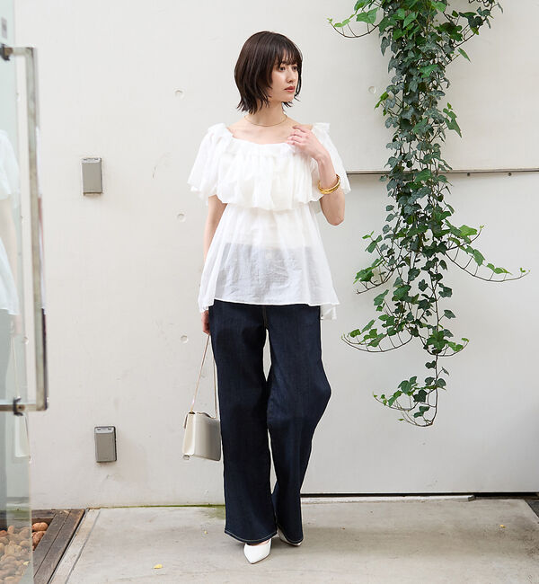 Rouge vif「コットンオフショルバルーンブラウス」|シャツ・ブラウス|