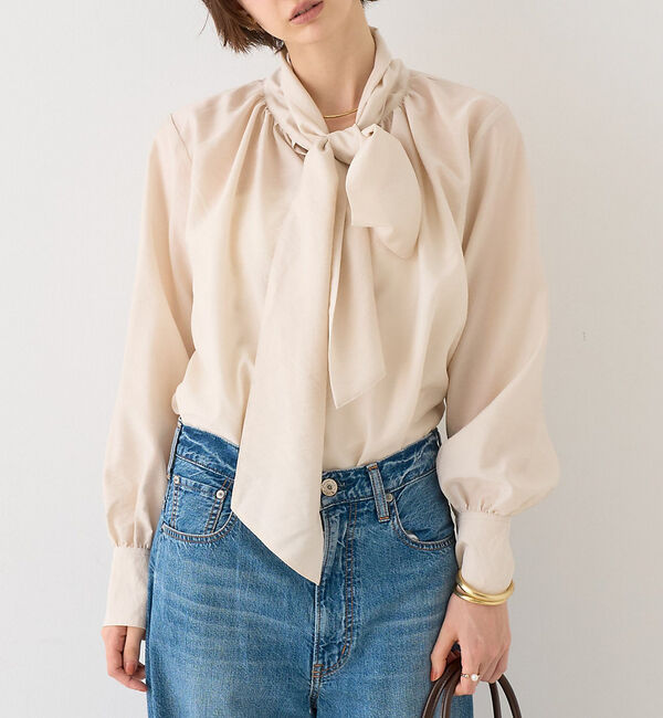 Rouge vif「【一部店舗限定】袖ボリュームボウタイブラウス」|シャツ・ブラウス|アイボリー