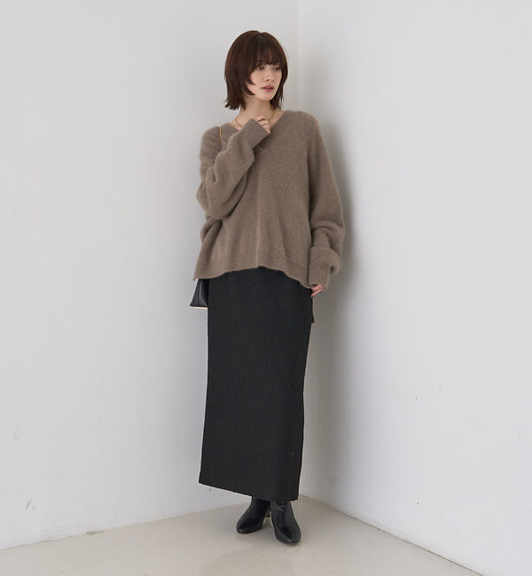 Rouge vif「フォックスウールVネックスリットニットプルオーバー」|ニット・セーター|