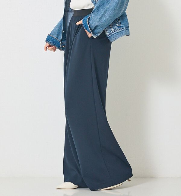 Rouge vif「【人気追加】ストレッチダンボールタックワイドパンツ」|その他|ネイビー