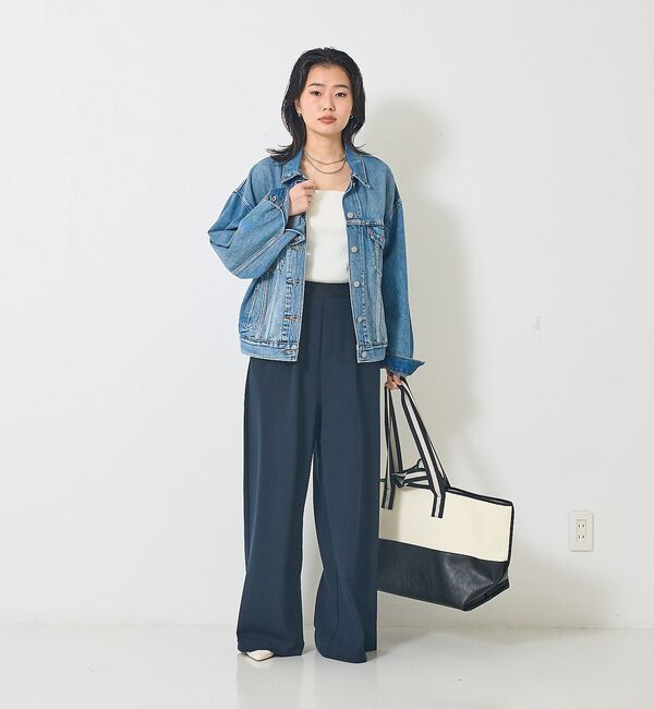 Rouge vif「【人気追加】ストレッチダンボールタックワイドパンツ」|その他|