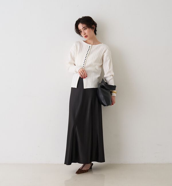 Rouge vif「ストライプ組織2WAYニット /カーディガン」|ニット・セーター|