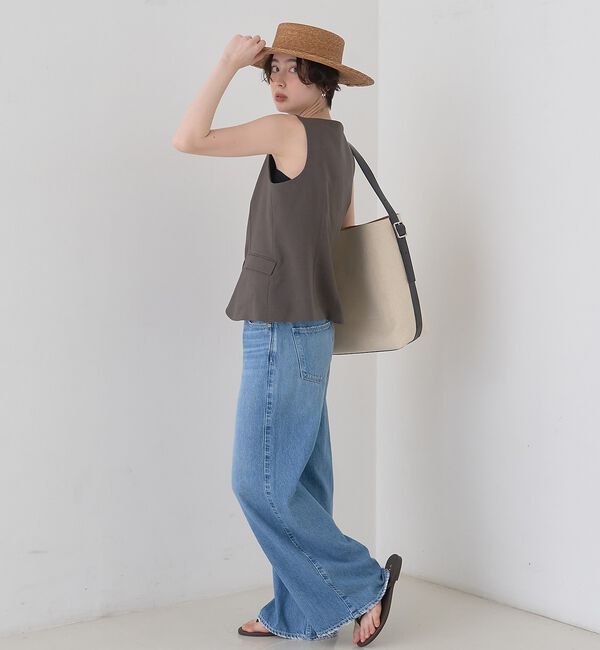 Rouge vif「【セットアップ対応】リネン混ジレ/ベスト」|ベスト・ジレ|