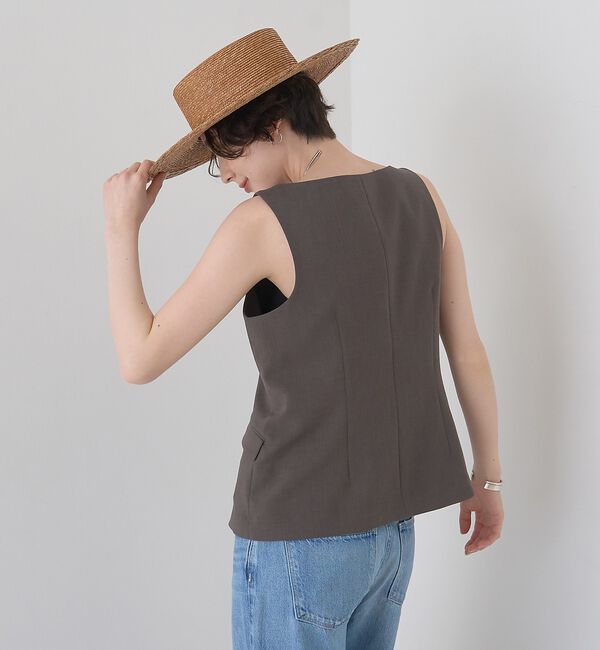 Rouge vif「【セットアップ対応】リネン混ジレ/ベスト」|ベスト・ジレ|