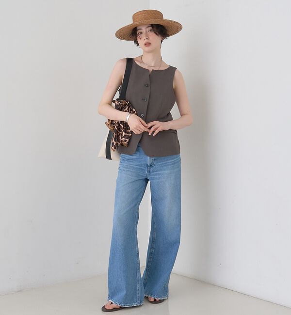 Rouge vif「【セットアップ対応】リネン混ジレ/ベスト」|ベスト・ジレ|