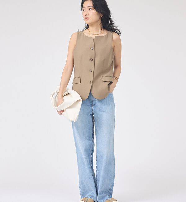 Rouge vif「【セットアップ対応】リネン混ジレ/ベスト」|ベスト・ジレ|