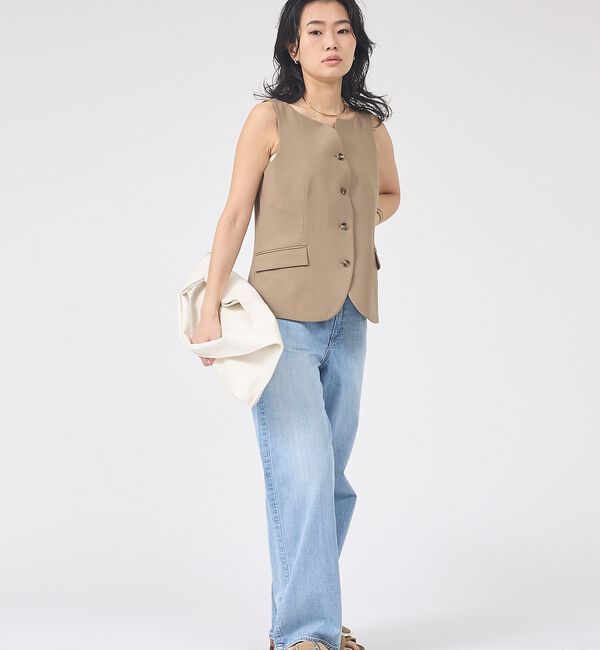 Rouge vif「【セットアップ対応】リネン混ジレ/ベスト」|ベスト・ジレ|