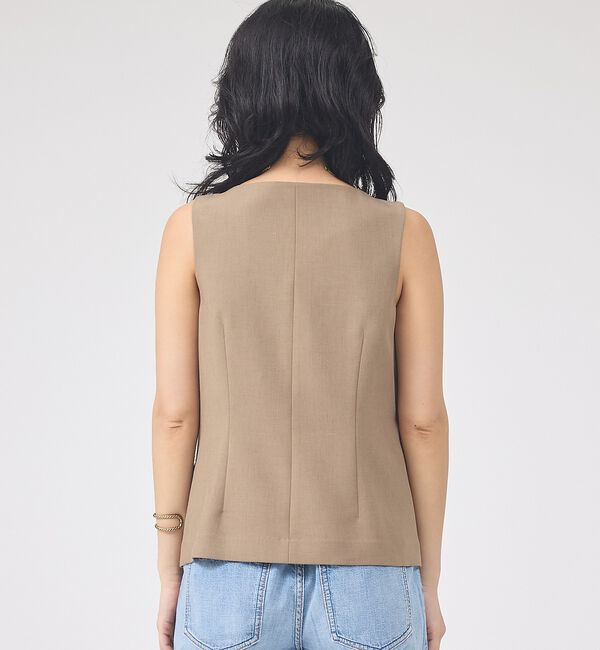 Rouge vif「【セットアップ対応】リネン混ジレ/ベスト」|ベスト・ジレ|