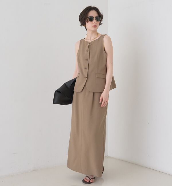 Rouge vif「【セットアップ対応】リネン混ジレ/ベスト」|ベスト・ジレ|