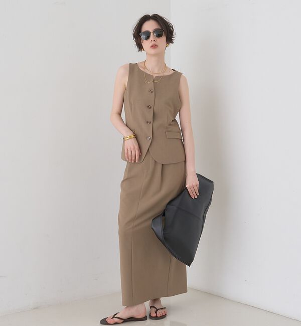 Rouge vif「【セットアップ対応】リネン混ジレ/ベスト」|ベスト・ジレ|