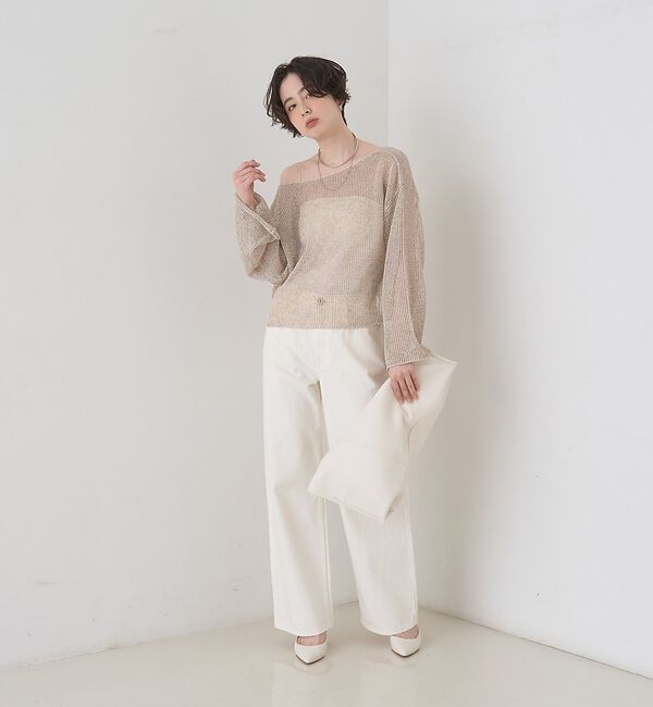 Rouge vif「【定番人気】【2026SS新作】前後2WAYペーパーメッシュニットプルオーバー」|ニット・セーター|