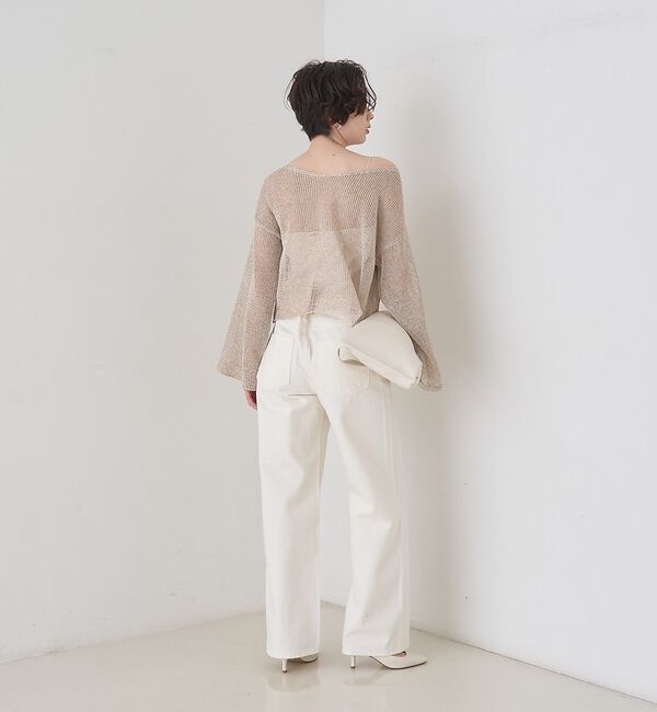 Rouge vif「【定番人気】【2026SS新作】前後2WAYペーパーメッシュニットプルオーバー」|ニット・セーター|