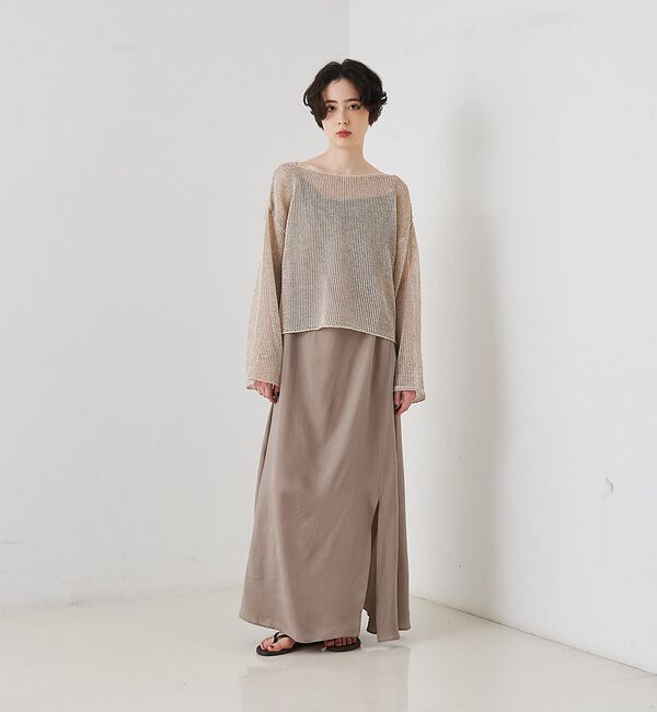 Rouge vif「【定番人気】【2026SS新作】前後2WAYペーパーメッシュニットプルオーバー」|ニット・セーター|