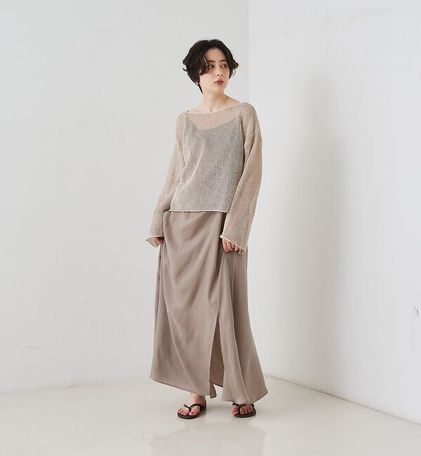 Rouge vif「【定番人気】【2026SS新作】前後2WAYペーパーメッシュニットプルオーバー」|ニット・セーター|