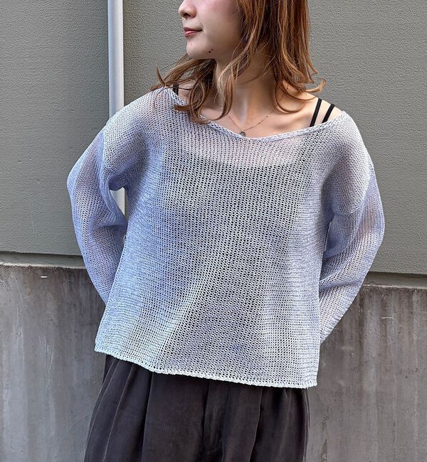 Rouge vif「【定番人気】【2026SS新作】前後2WAYペーパーメッシュニットプルオーバー」|ニット・セーター|