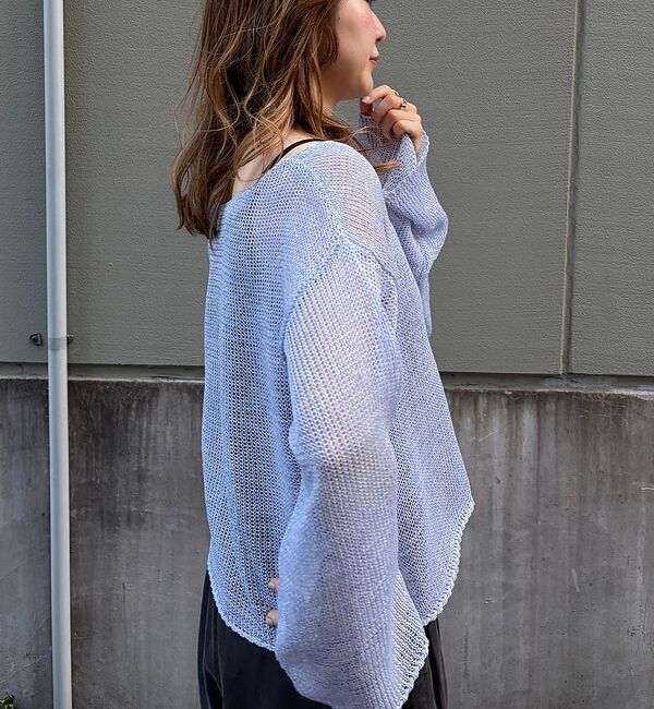 Rouge vif「【定番人気】【2026SS新作】前後2WAYペーパーメッシュニットプルオーバー」|ニット・セーター|