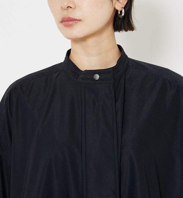 qualite「エアリーライトツイルコート」|ノーカラーコート|