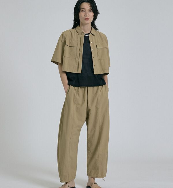 qualite「【接触冷感・透湿・撥水・UVカット】ナイロンタスランパラシュートパンツ/セットア」|その他|