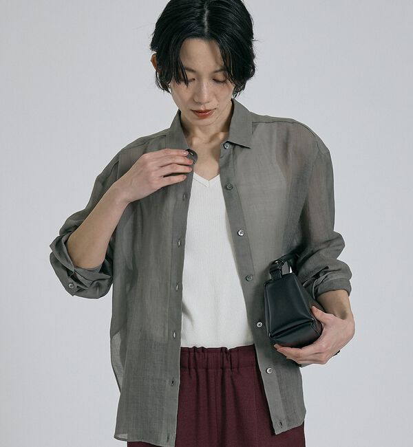 qualite「リネン混レギュラーシャツ」|シャツ・ブラウス|