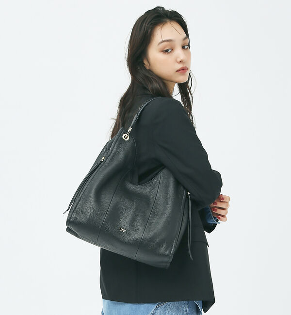 LOWELL things「【再入荷】Valley/かがりレザーワンショルダー」|ショルダー・メッセンジャー|ブラック