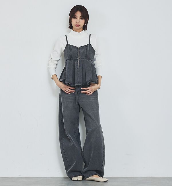 abahouse mavie「ウォッシュドデニムキャミ/レイヤード/バックリボン/春服/夏服」|キャミソール|