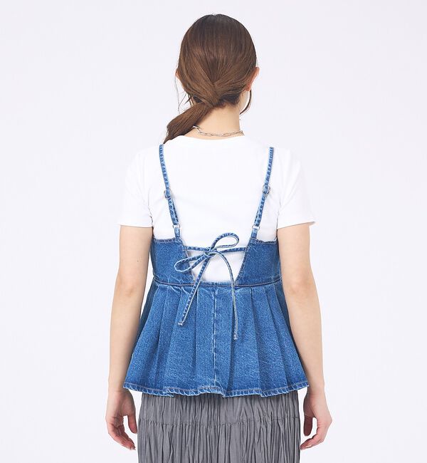 abahouse mavie「ウォッシュドデニムキャミ/レイヤード/バックリボン/春服/夏服」|キャミソール|