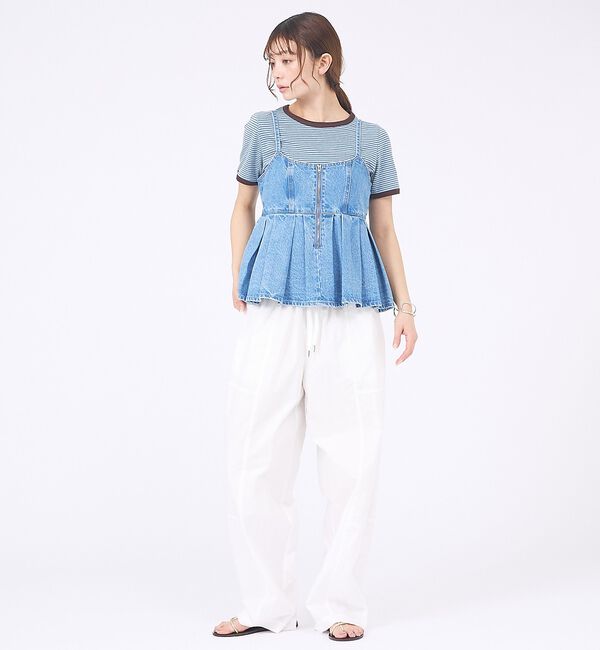 abahouse mavie「ウォッシュドデニムキャミ/レイヤード/バックリボン/春服/夏服」|キャミソール|