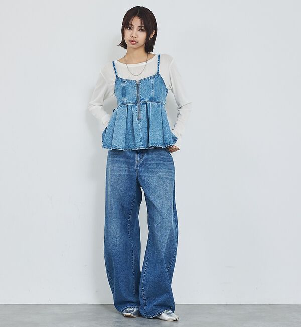 abahouse mavie「ウォッシュドデニムキャミ/レイヤード/バックリボン/春服/夏服」|キャミソール|